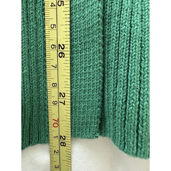J. Jill Green Waffle Knit Collared Button Up Classic Cardigan Women's Size Med. - Picture 16 of 16